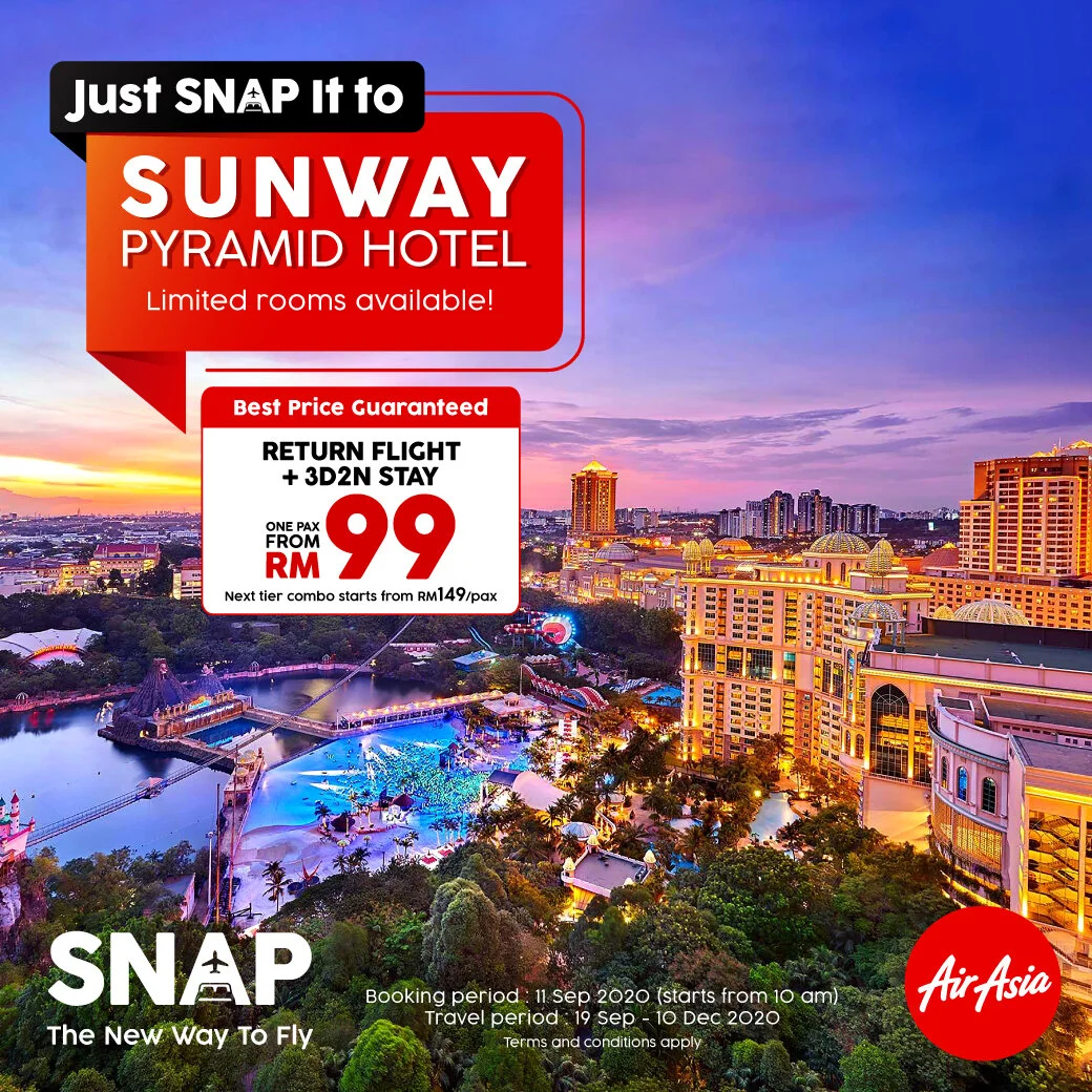 SNAP your holiday to Sunway City from RM99 for flight + hotel combo