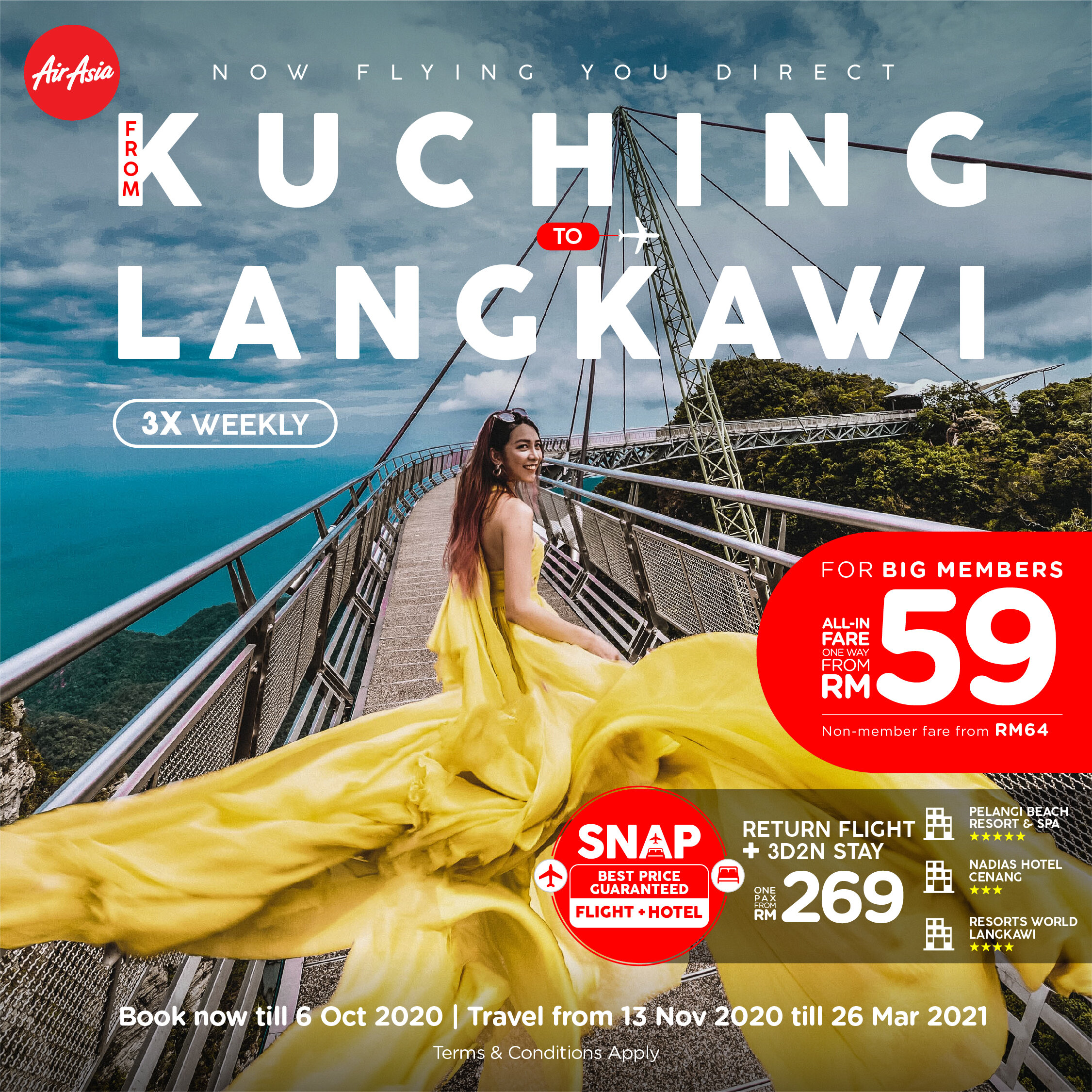 AirAsia connects Kuching and Langkawi with three weekly flights