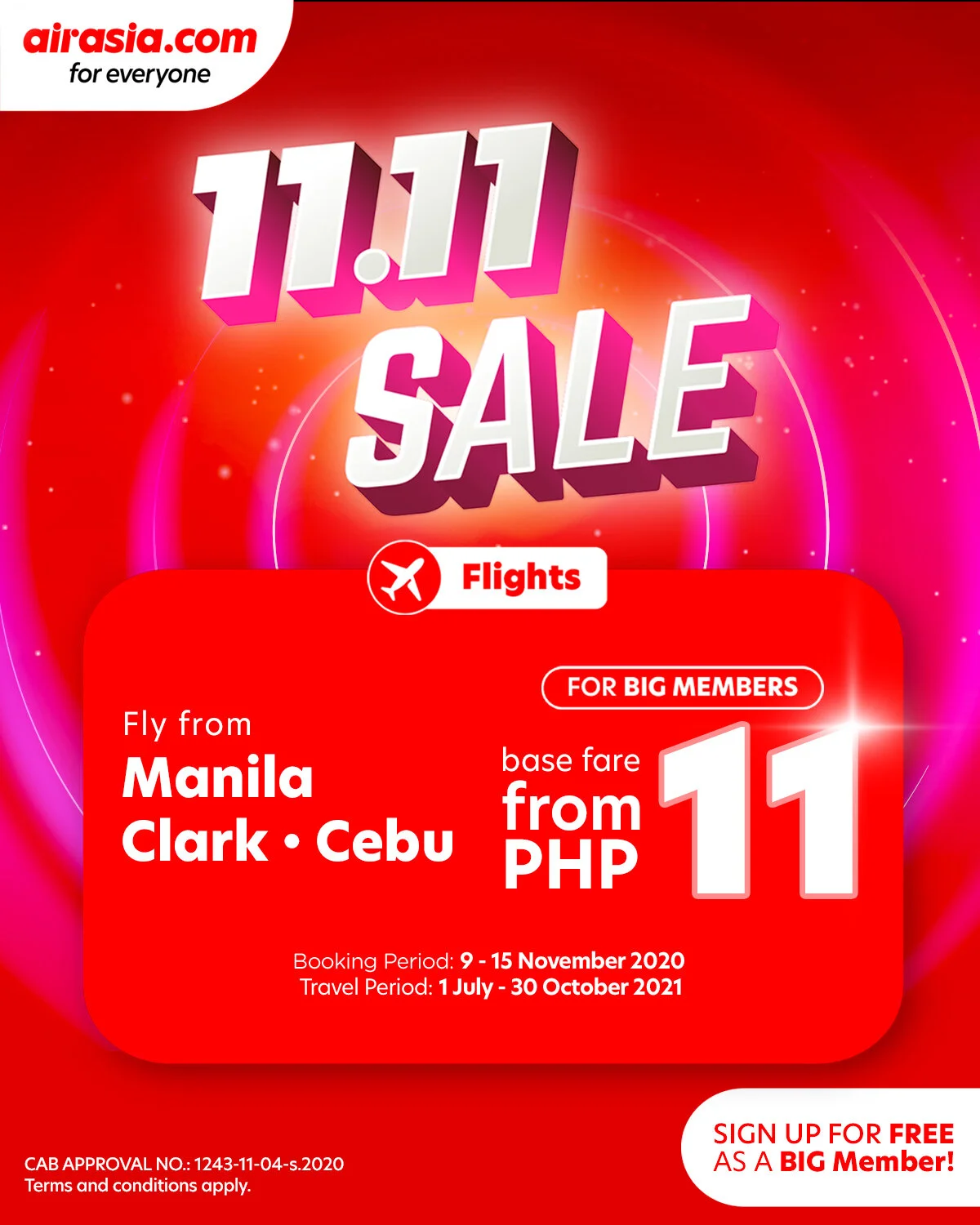 AirAsia kicks off 11.11 Sale with P11 base fare deals