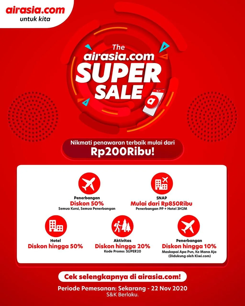 THE airasia.com SUPER SALE hadir kembali, tawarkan diskon hingga 50%