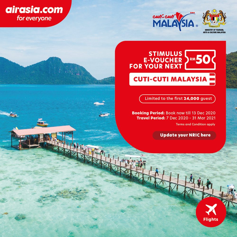 Cuti Cuti Malaysia Rm50 E Voucher Now Available For Redemption On Airasia Com Airasia Newsroom