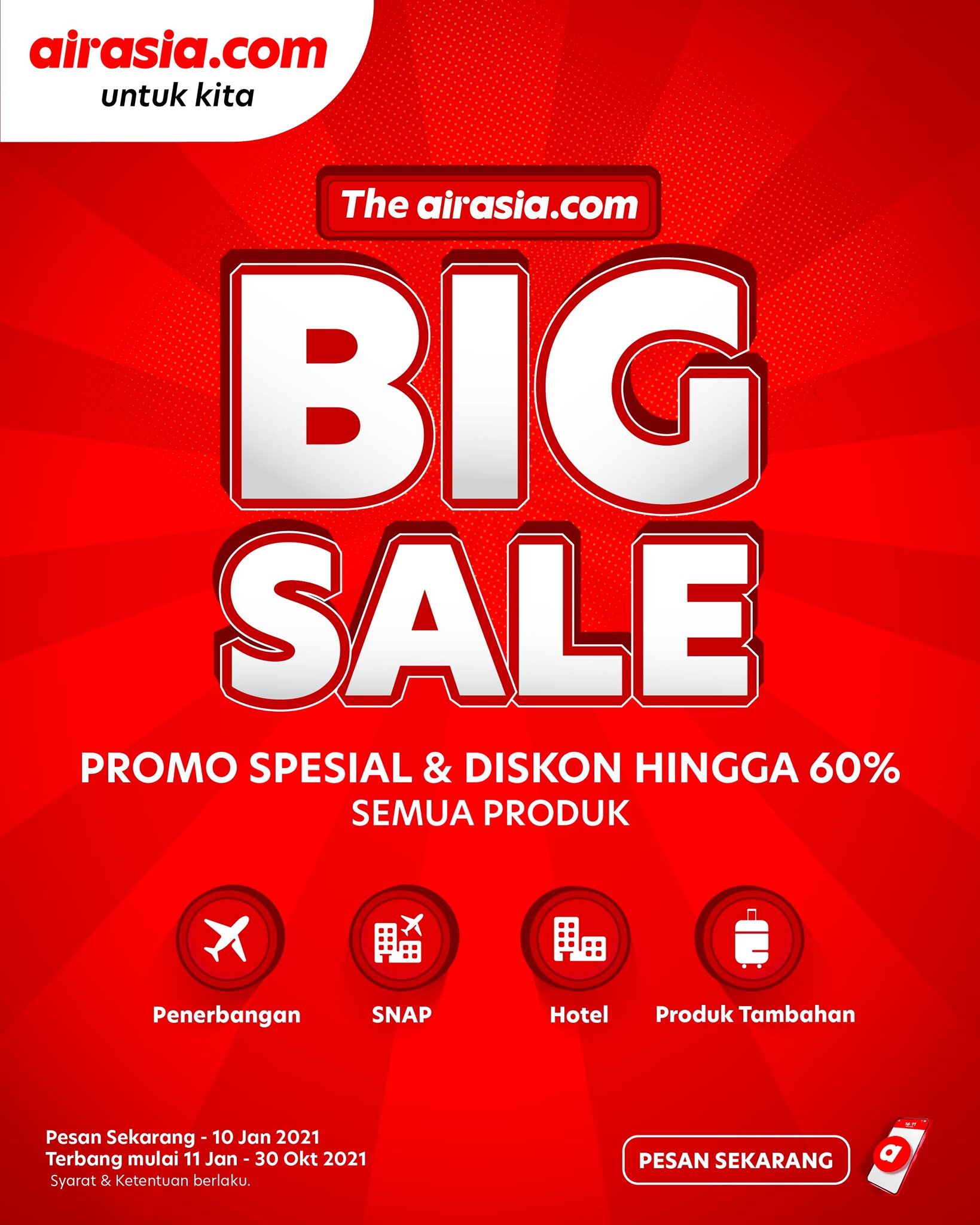 Sambut awal tahun dengan THE airasia.com BIG SALE, dapatkan diskon hingga 60%