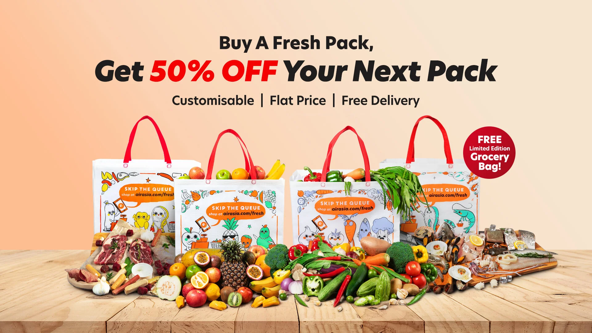 airasia fresh tawar lebih banyak produk, lancar Fresh Pack