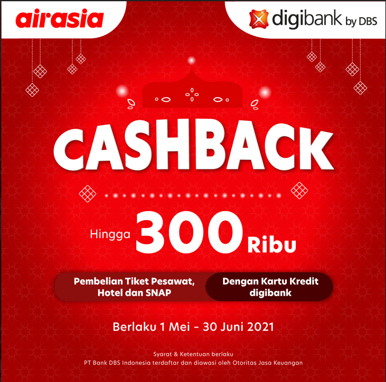 airasia tebar cashback hingga Rp300.000 bagi pemegang Kartu Kredit digibank