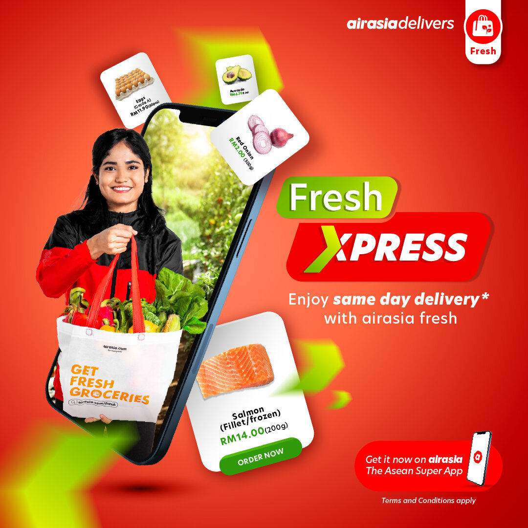  Fresh Xpress is here - same day delivery now available on airasia fresh!  