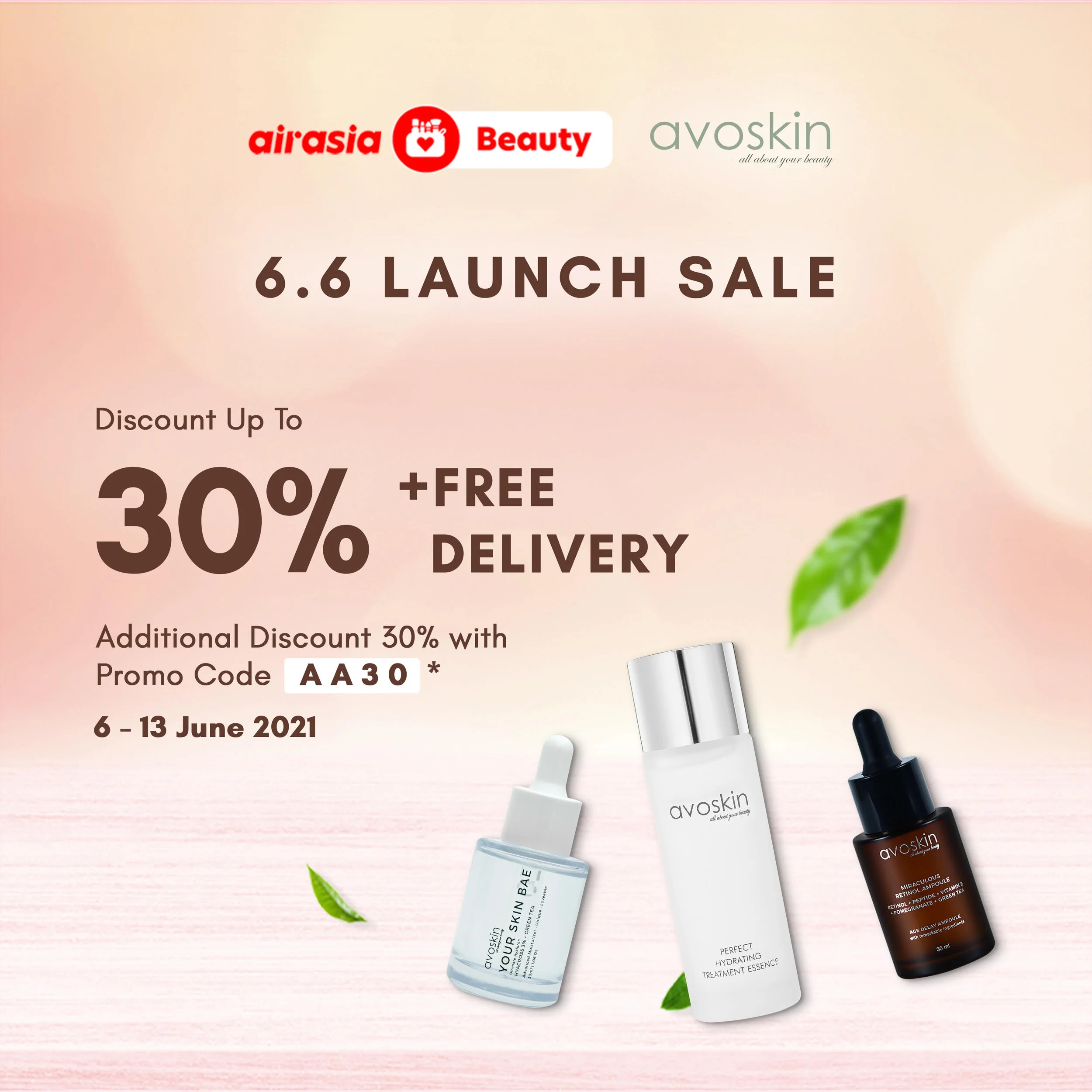 airasia beauty hadirkan Avoskin, tawarkan promo 6.6  hingga 30% + 30% dan gratis ongkir
