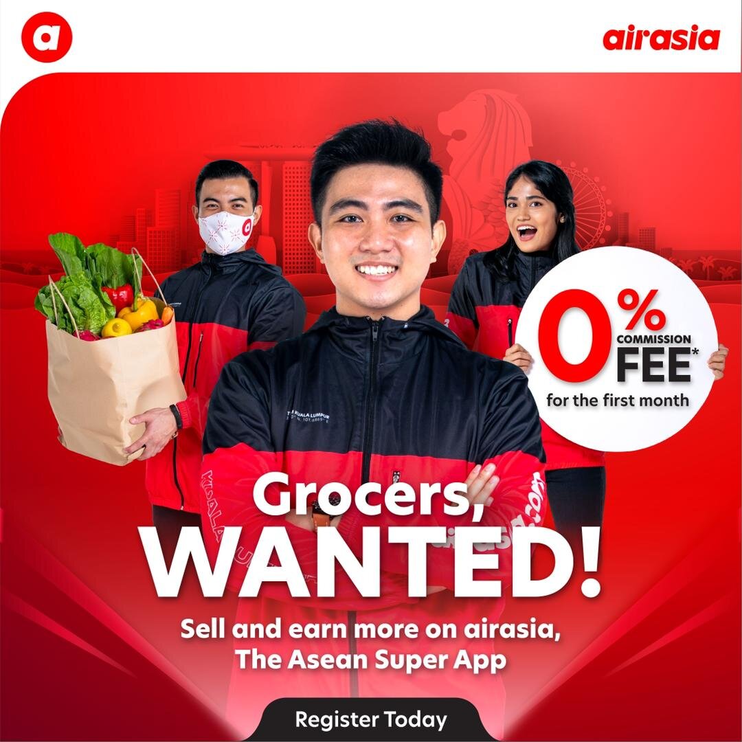 airasia super app terus berkembang di Singapura dan menawarkan kadar komisen 0% untuk bulan pertama bagi peniaga baharu