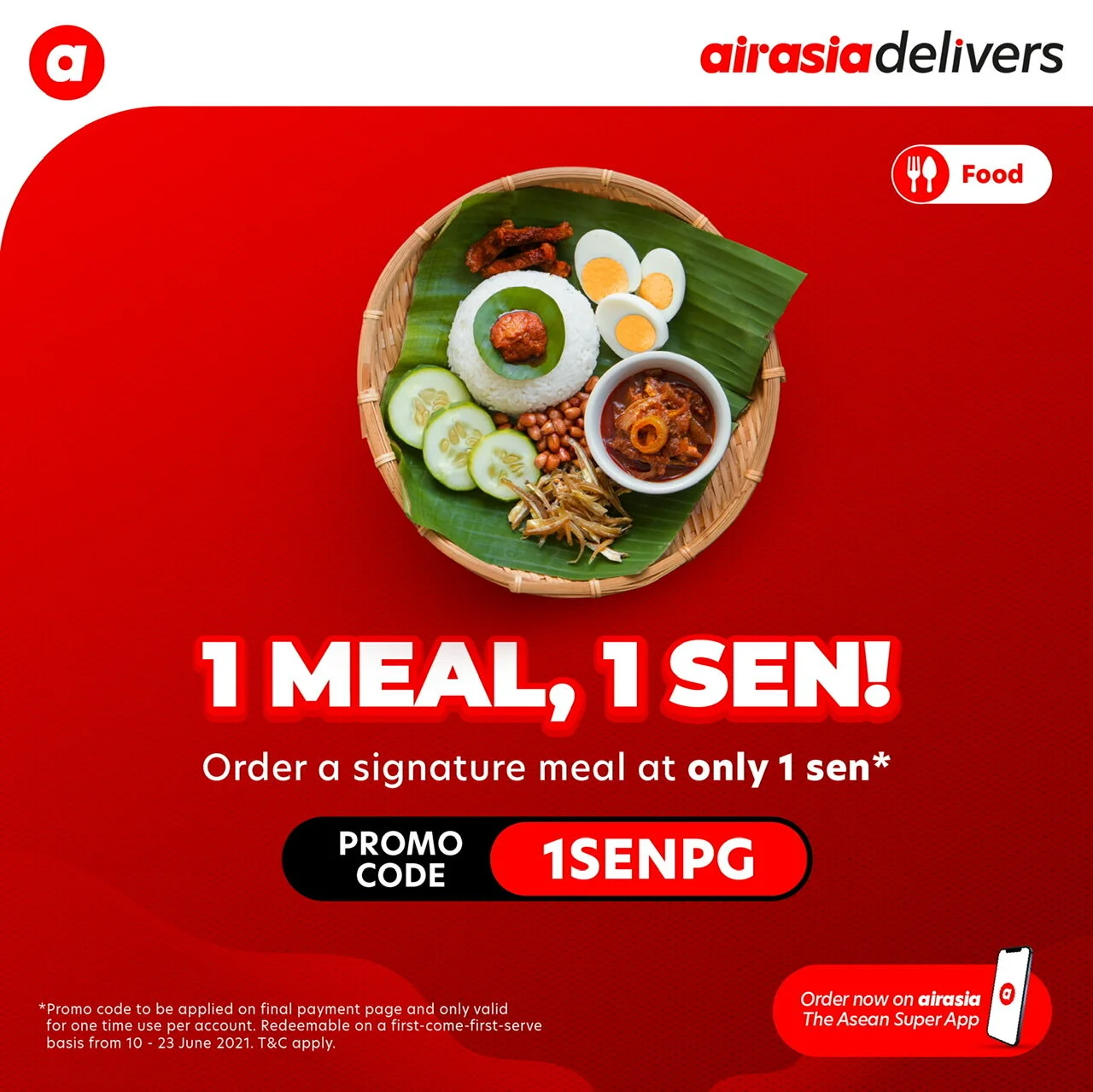 airasia food serves signature meals* for only 1 sen!