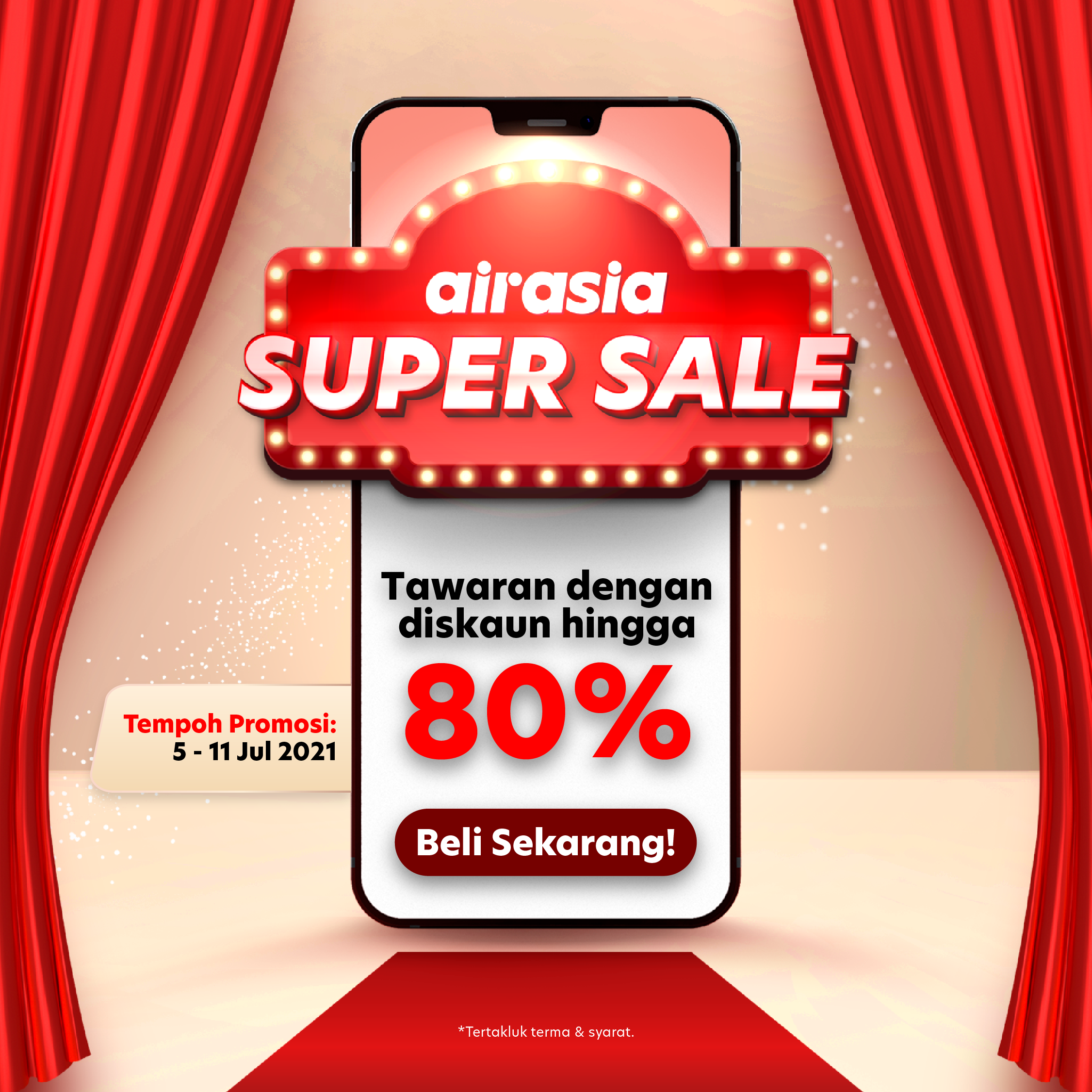 Jualan airasia Super Sale kembali lagi dengan lebih banyak tawaran untuk semua