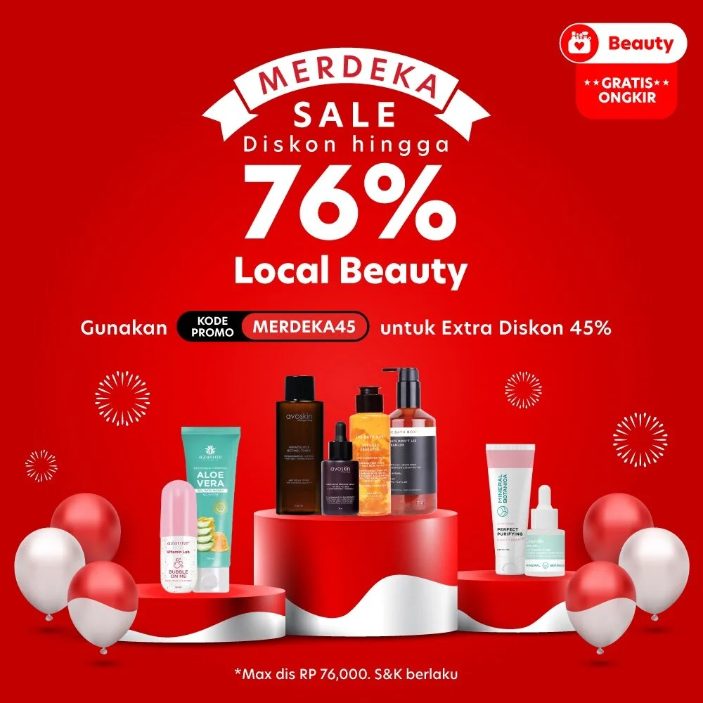 Promo Merdeka airasia beauty hadirkan diskon hingga 76% + 45% dan gratis ongkir