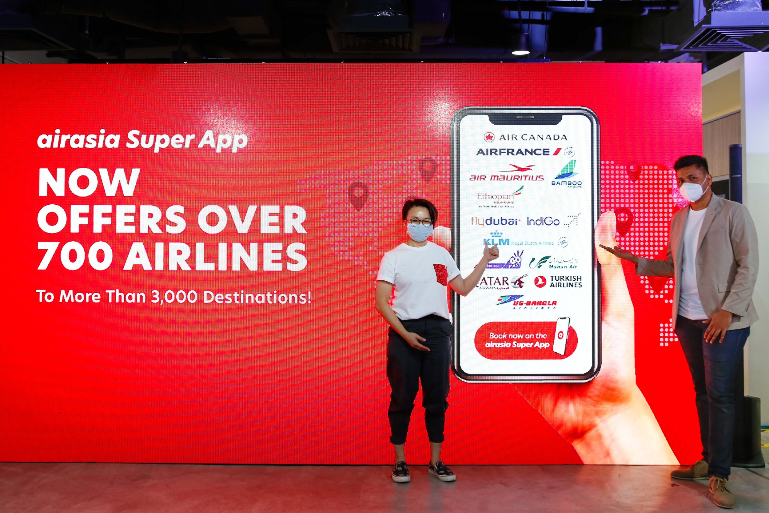แอร์เอเชีย ซูเปอร์แอพ พร้อมขยายบริการให้สำรองบัตรโดยสารจากกว่า 700 สายการบิน เชื่อมต่อไกลขึ้นสู่กว่า 3,000 จุดหมายปลายทาง พร้อมข้อเสนอโรงแรมที่พักมากกว่าที่เคย