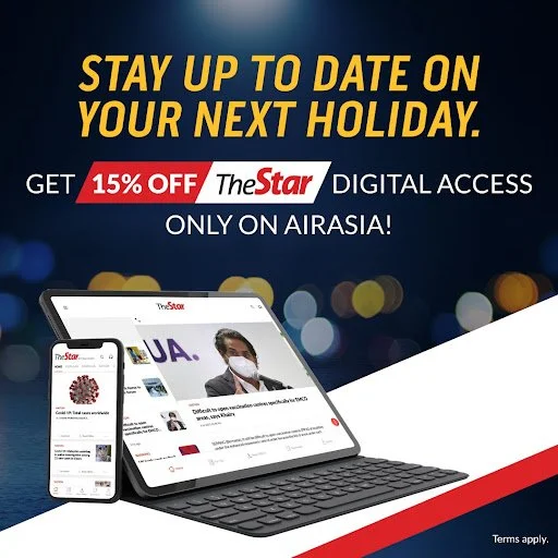 Get 15% off The Star digital access only on airasia