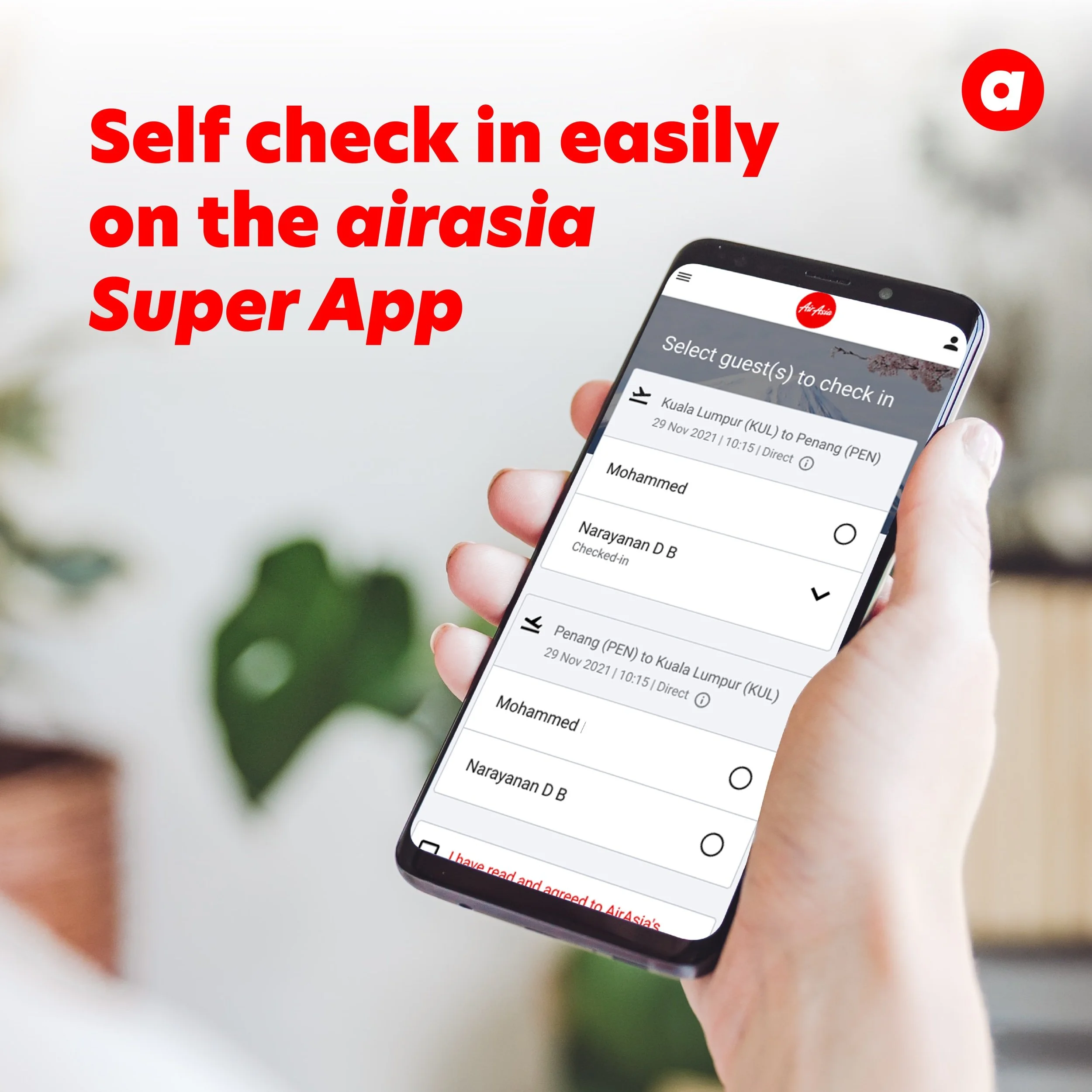 Seramai 95% tetamu AirAsia kini daftar masuk kendiri melalui aplikasi dan laman web