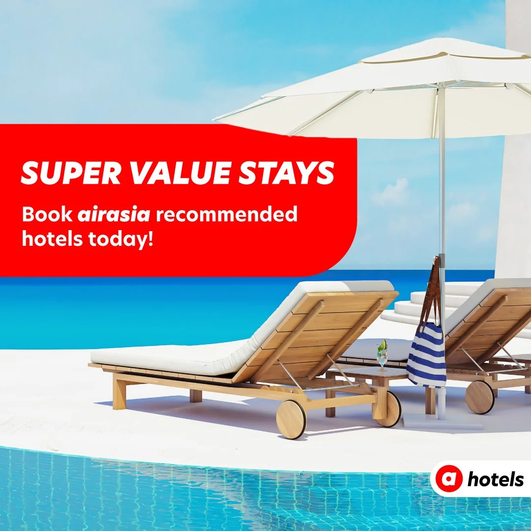 Nikmati tawaran eksklusif untuk lebih daripada 100 buah hotel di Malaysia, Indonesia dan Thailand hanya di airasia Super App!