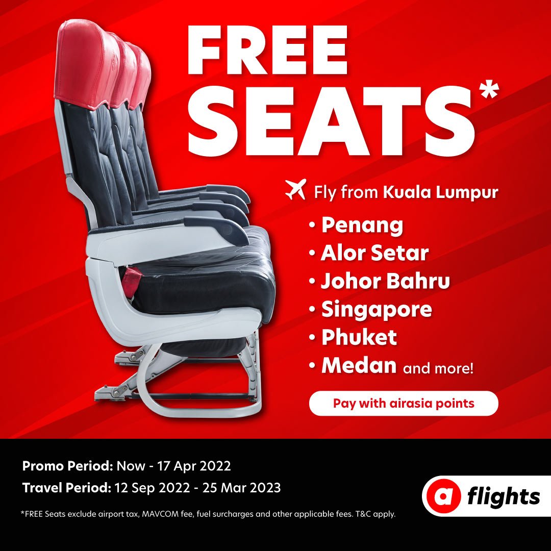 Over 2 million seats available for FREE* on AirAsia!