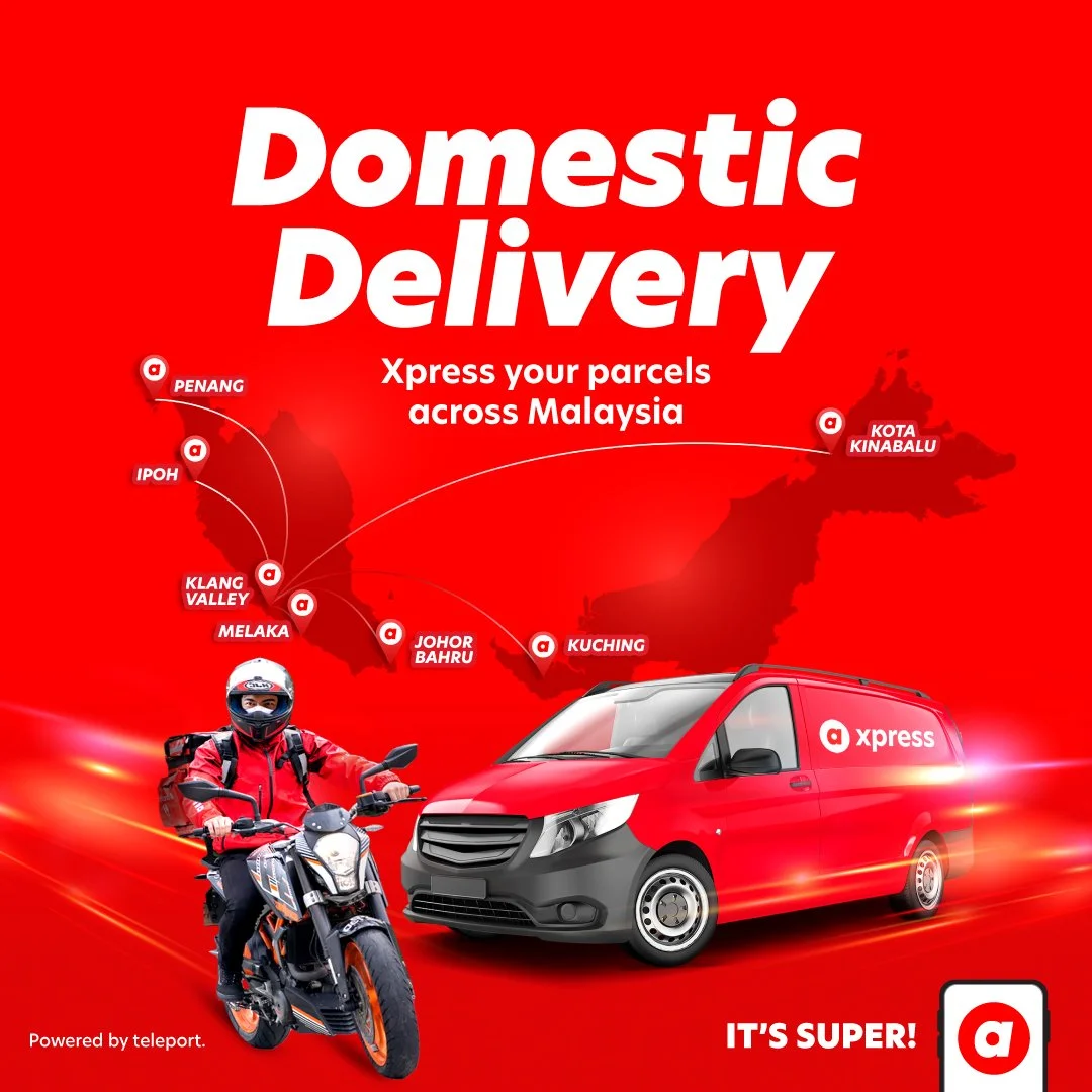 airasia xpress lancar khidmat penghantaran domestik dengan kadar SUPER berpatutan untuk penghantaran ke Semenanjung dan Malaysia Timur