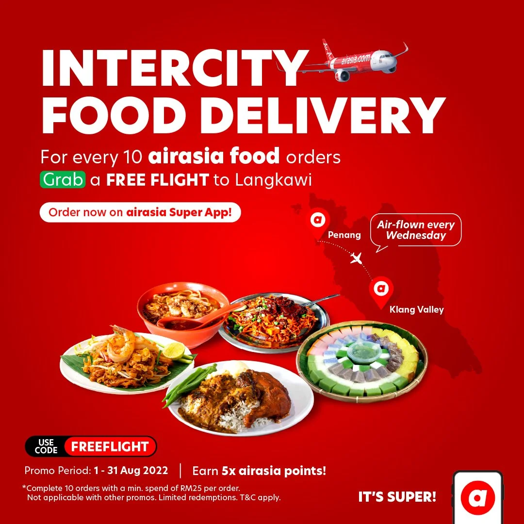 airasia food first in Malaysia to launch air-flown, intercity food delivery from Penang to Klang Valley