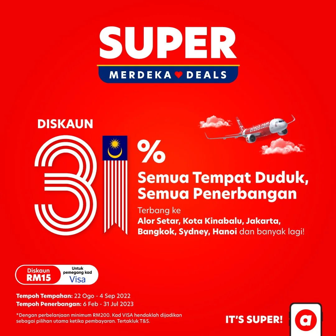 AirAsia rai perpaduan rakyat Malaysia dengan tawaran istimewa sempena Merdeka