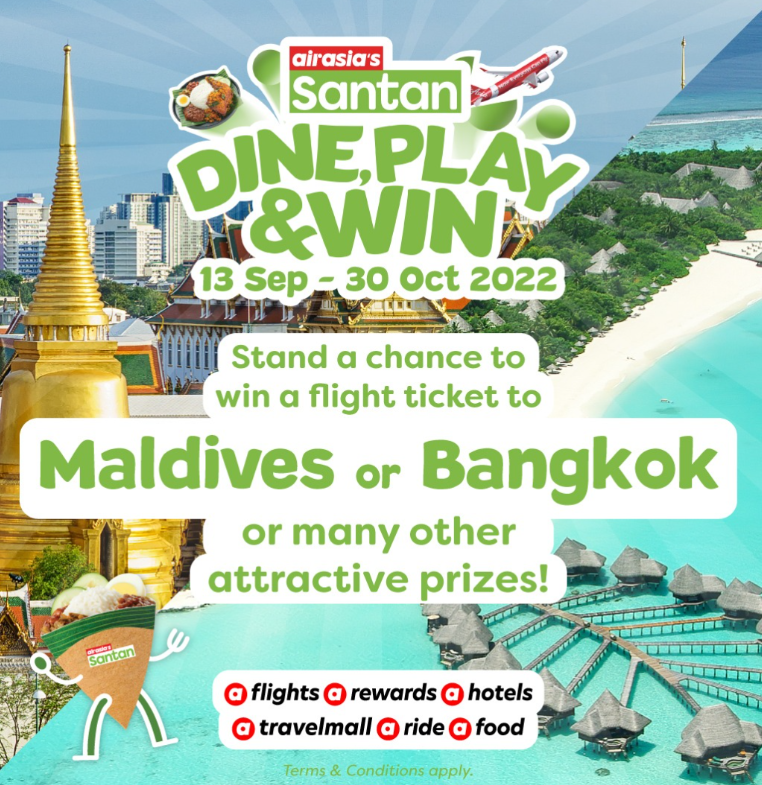 Make your way to airasia’s Santan outlets and win FREE* flights and more
