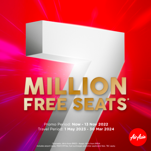 AirAsia launches 7 million FREE* Seats to celebrate 700 million passengers flown across Asean and beyond 