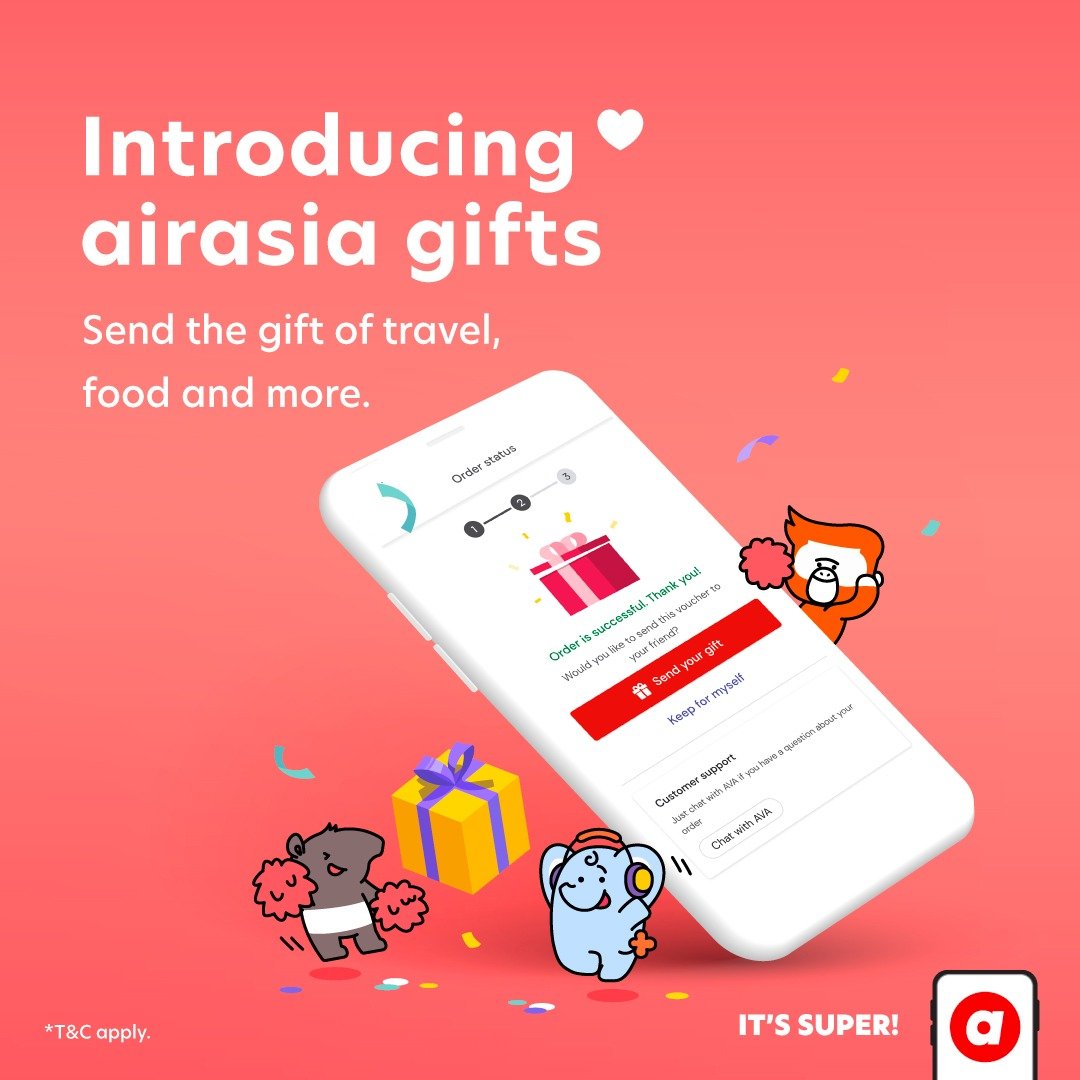Jom ketahui cara untuk menghantar airasia gifts melalui airasia chat