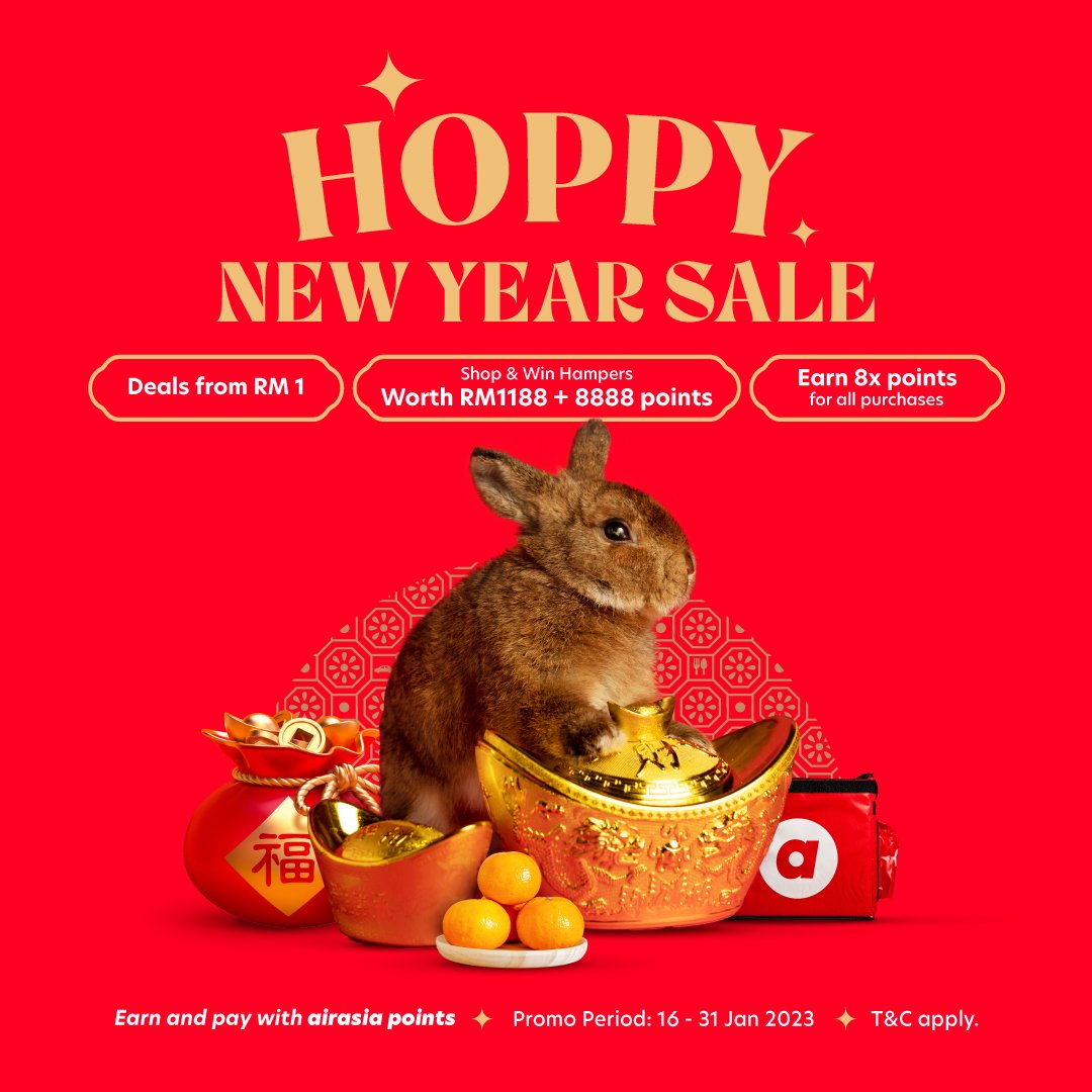 Celebrate this Lunar Year with airasia Super App’s  Hoppy New Year Sale!