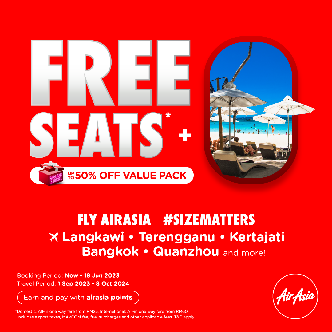 AirAsia FREE SEATS* are back with flights to picturesque destinations from RM25 all-in** one-way
