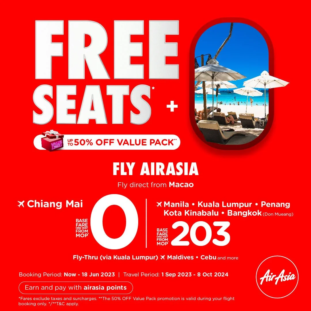 AirAsia FREE SEATS* are back with flights to picturesque destinations