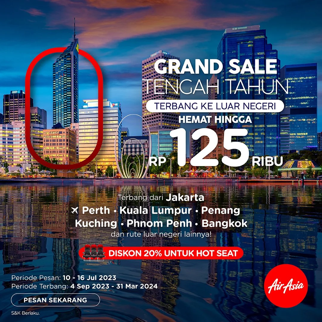 AirAsia Tebar Diskon 20% ASAF (All Seats, All Flights) untuk Rute Internasional