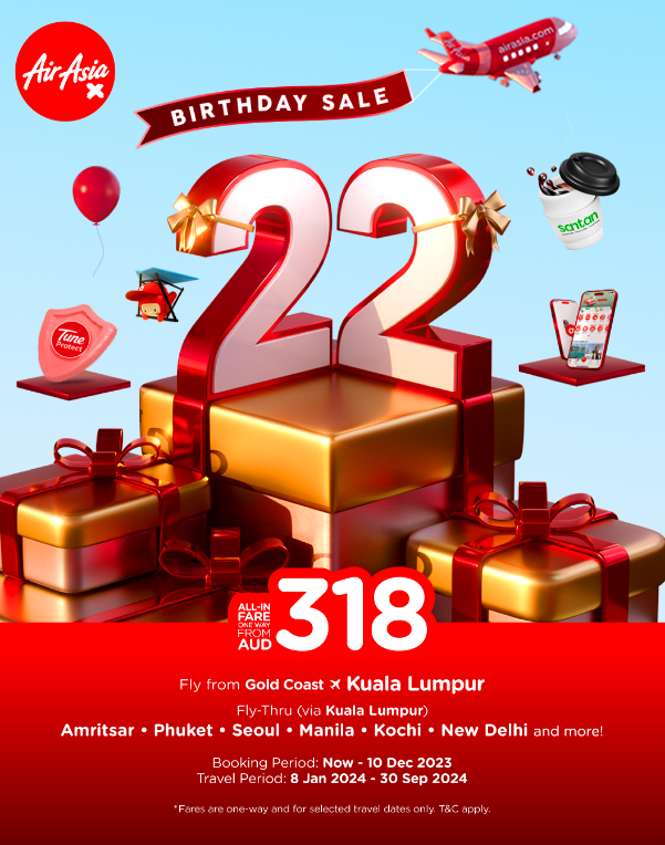 AirAsia celebrates it's 22nd Birthday - 22% Off Already Low Fares To Asia  And Beyond — AirAsia Newsroom