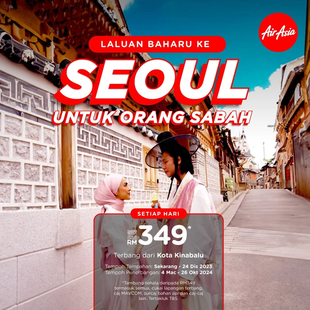 AirAsia perkukuh Kota Kinabalu sebagai hab kedua terbesar di Malaysia dengan pelancaran laluan baharu ke Seoul