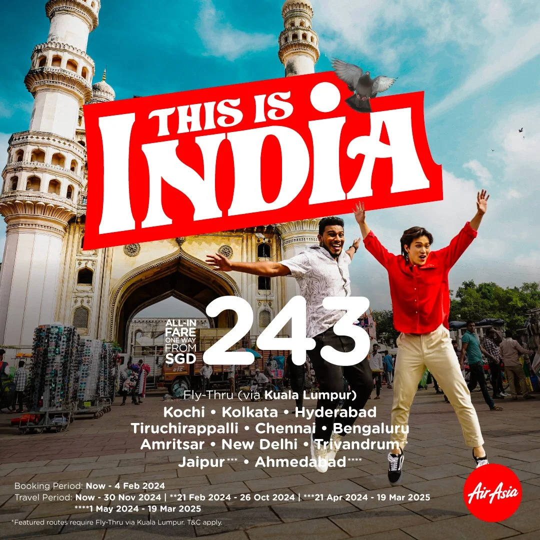 AirAsia lancar kempen 'This Is India', tawar perjalanan antara Singapura dan India dengan lebih berpatutan