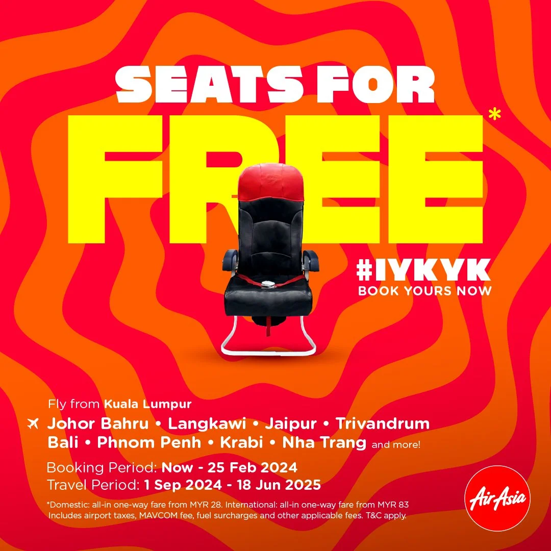 AirAsia launches its signature FREE* Seats Campaign! Travel to hundreds of destinations for FREE*
