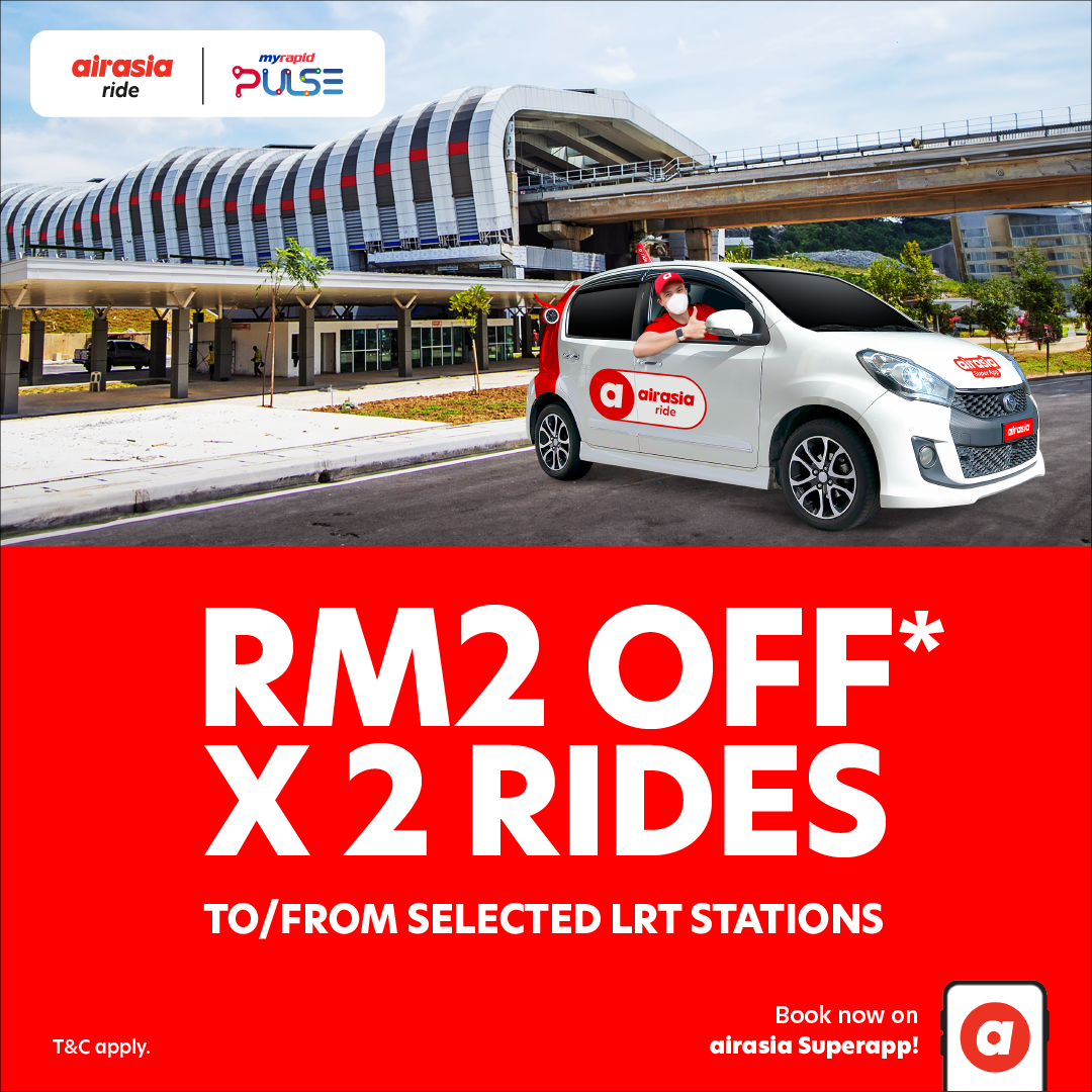 AirAsia Ride 通过 MyRapid PULSE 应用程序为轻快铁乘客提供更多优惠