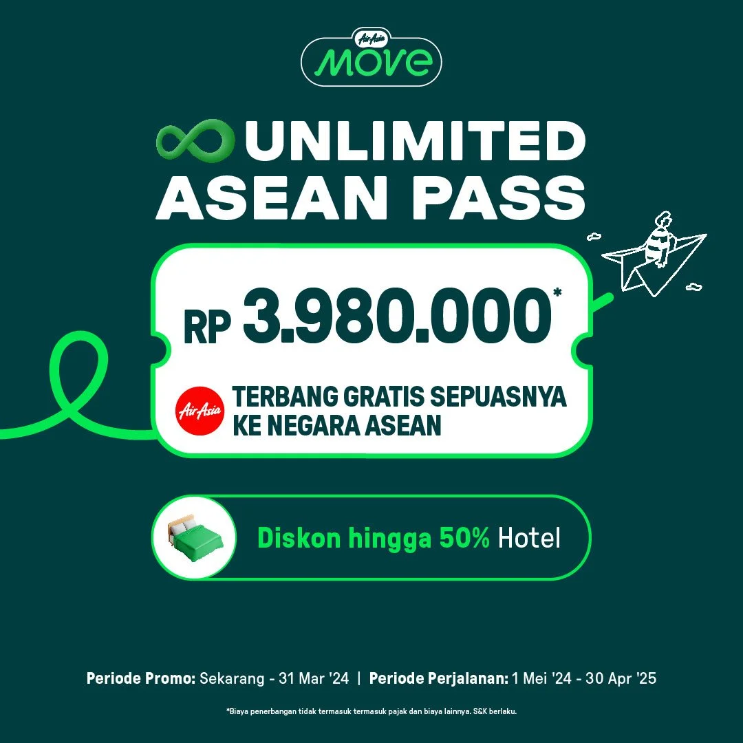 AirAsia MOVE Luncurkan “Unlimited Asean Pass”  untuk Terbang Gratis Sepuasnya 