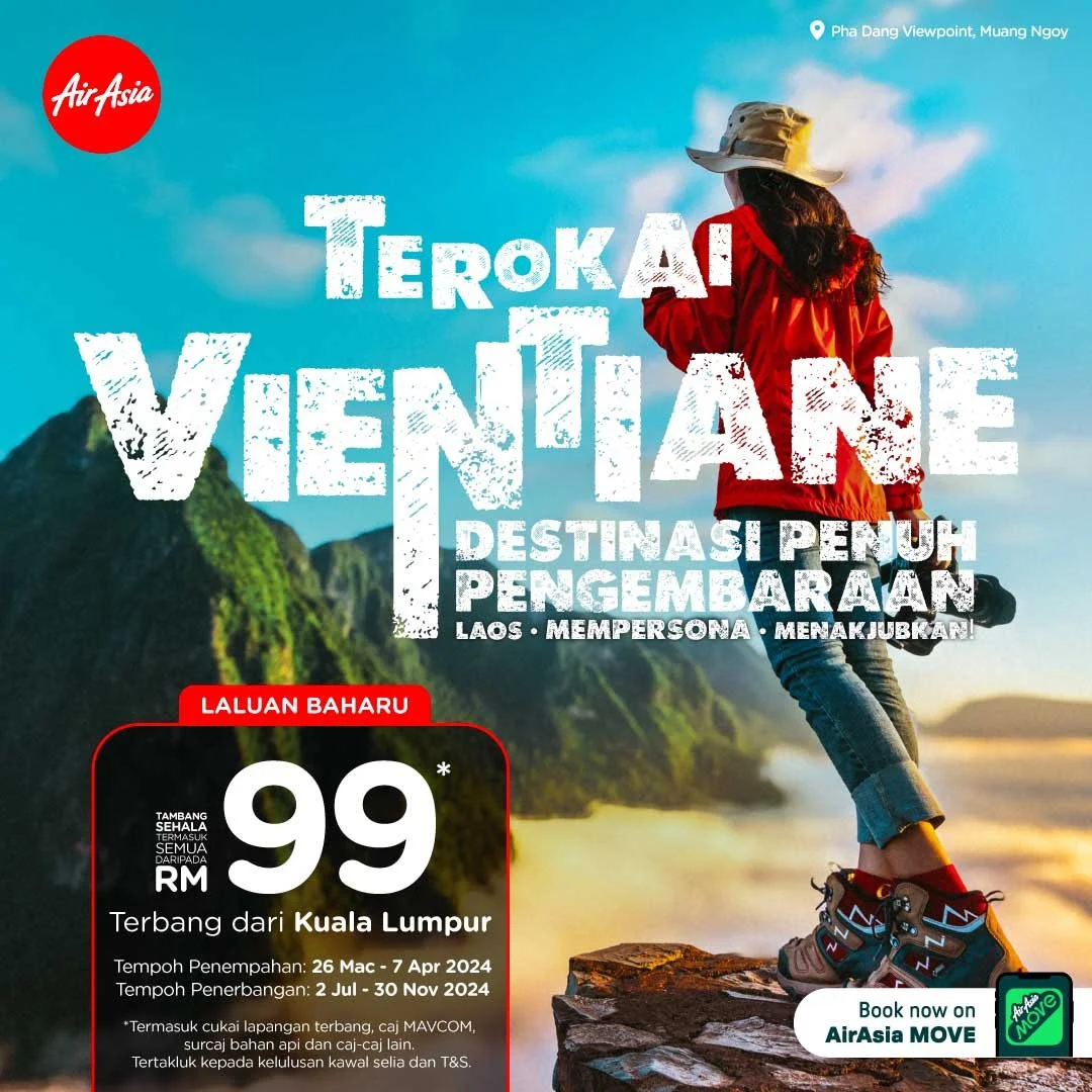 AirAsia satu-satunya syarikat penerbangan hubungkan seluruh negara Asean dengan penyambungan semula laluan Kuala Lumpur-Vientiane