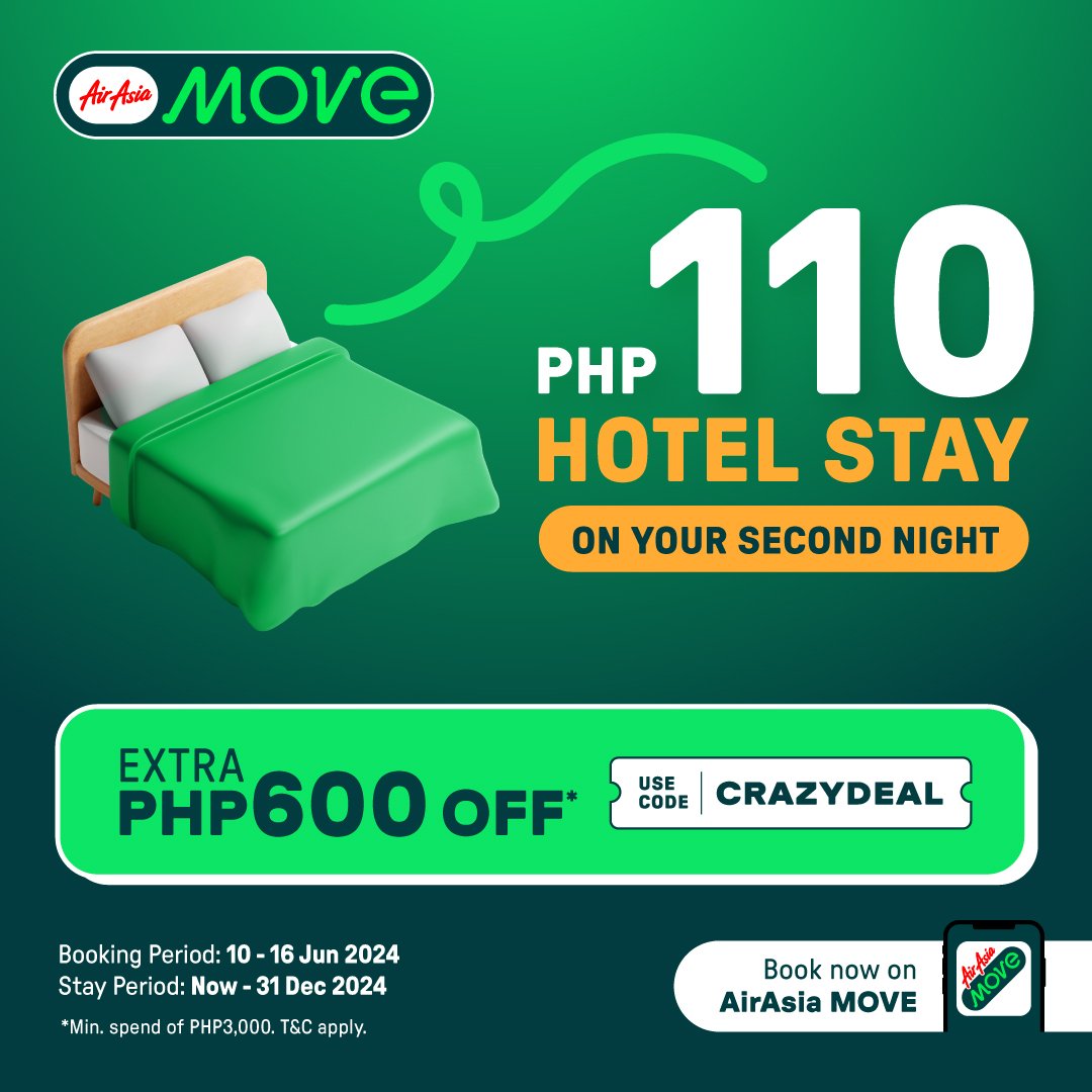 AirAsia MOVE introduces PHP110 Promo Rate for Hotel Stay Extensions&nbsp;