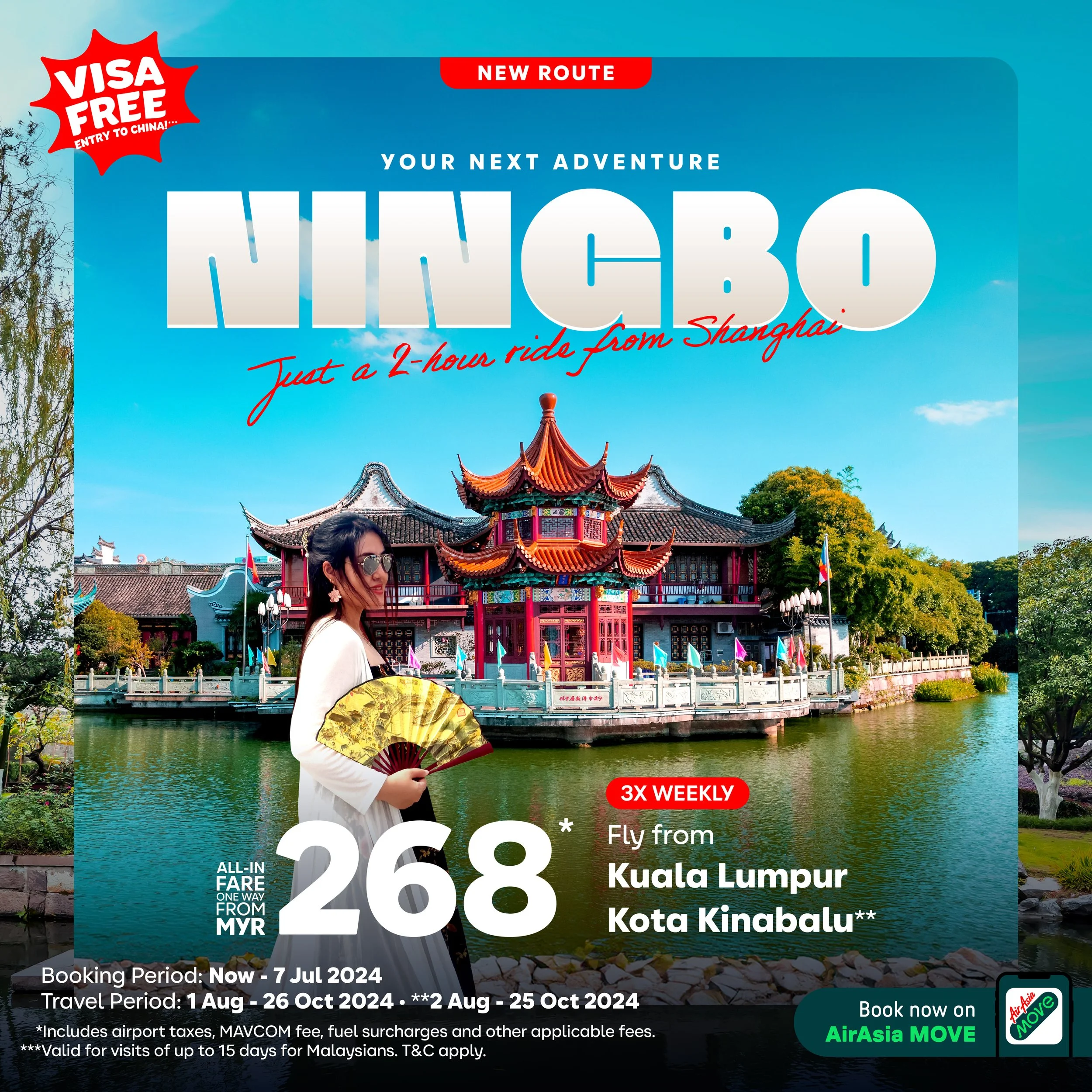 AirAsia solidifies position as largest foreign airline in China with two new routes to Ningbo in Zhejiang province