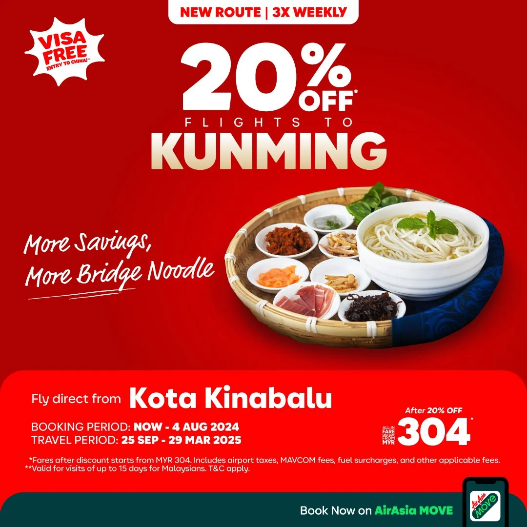 AirAsia expands China network with new Kota Kinabalu-Kunming route