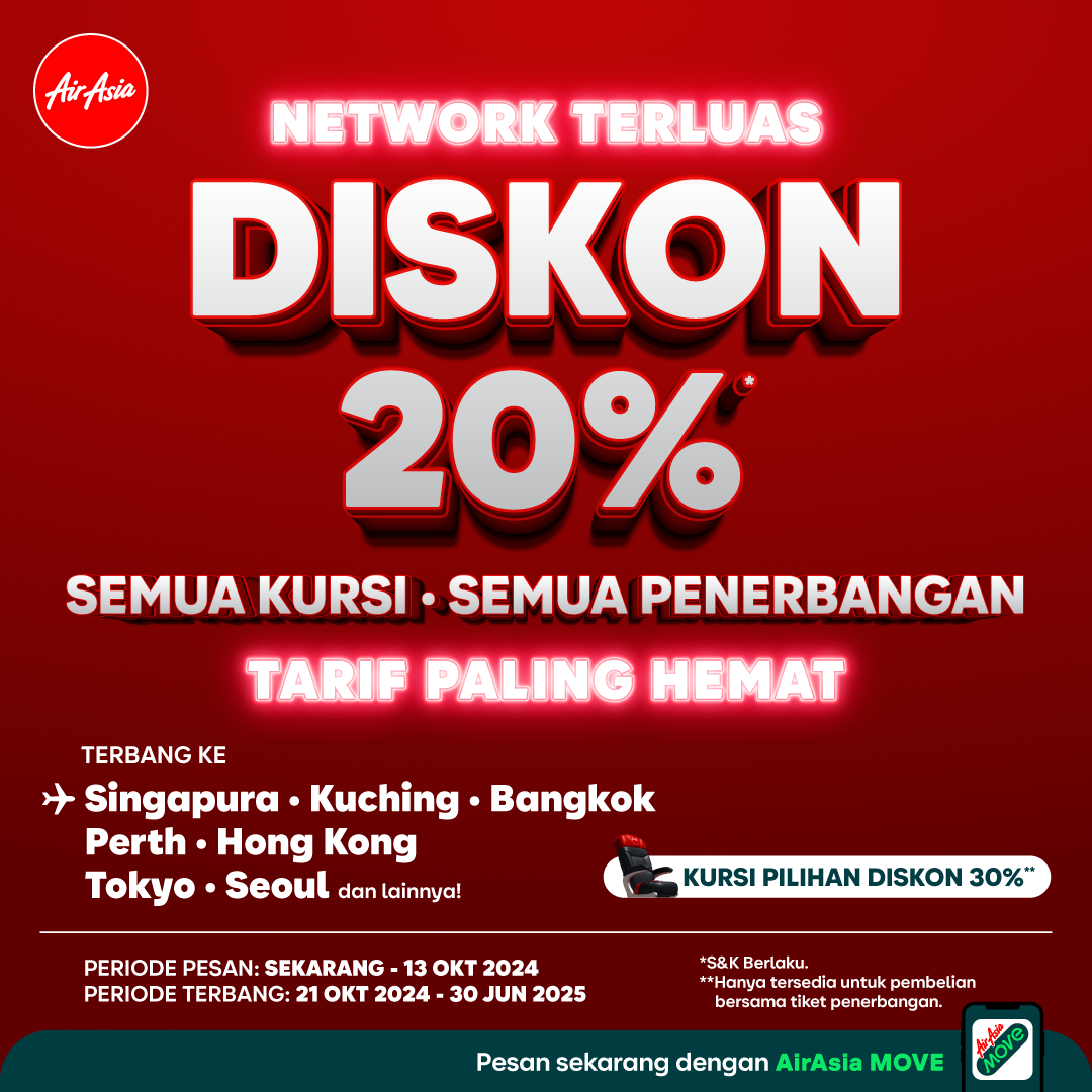 Jelajahi Dunia dengan Tarif Terhemat: Diskon 20% untuk Semua Penerbangan Internasional AirAsia