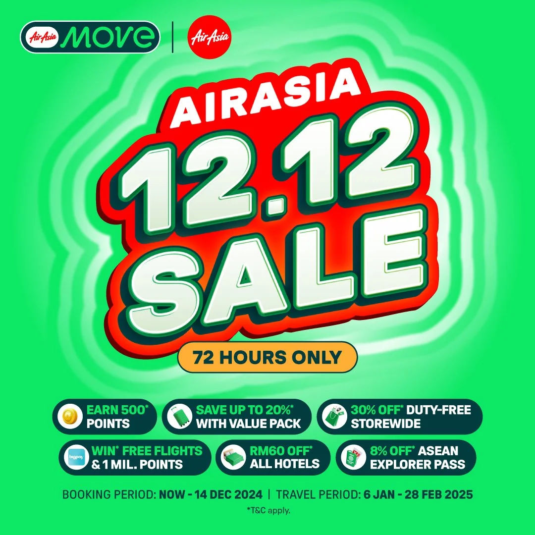 New Year, New Trips! Plan Your 2025 Adventures  with AirAsia 12.12 Sale!
