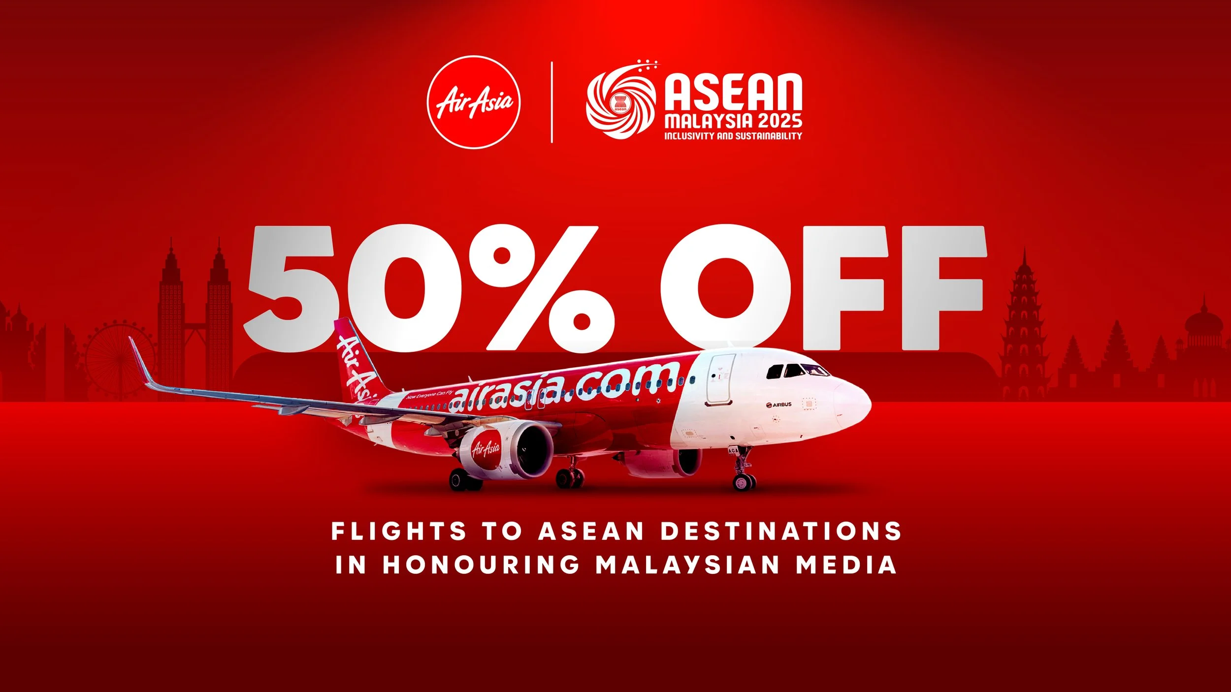 AirAsia hargai media Malaysia dengan tawaran diskaun eksklusif 50% untuk tambang penerbangan ke 57 destinasi ASEAN sempena HAWANA 2025