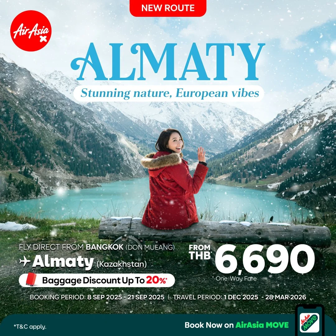 Thai AirAsia X launches direct flights to Almaty—Kazakhstan’s Alpine Gem from 1 December 2025 Visa-Free* 