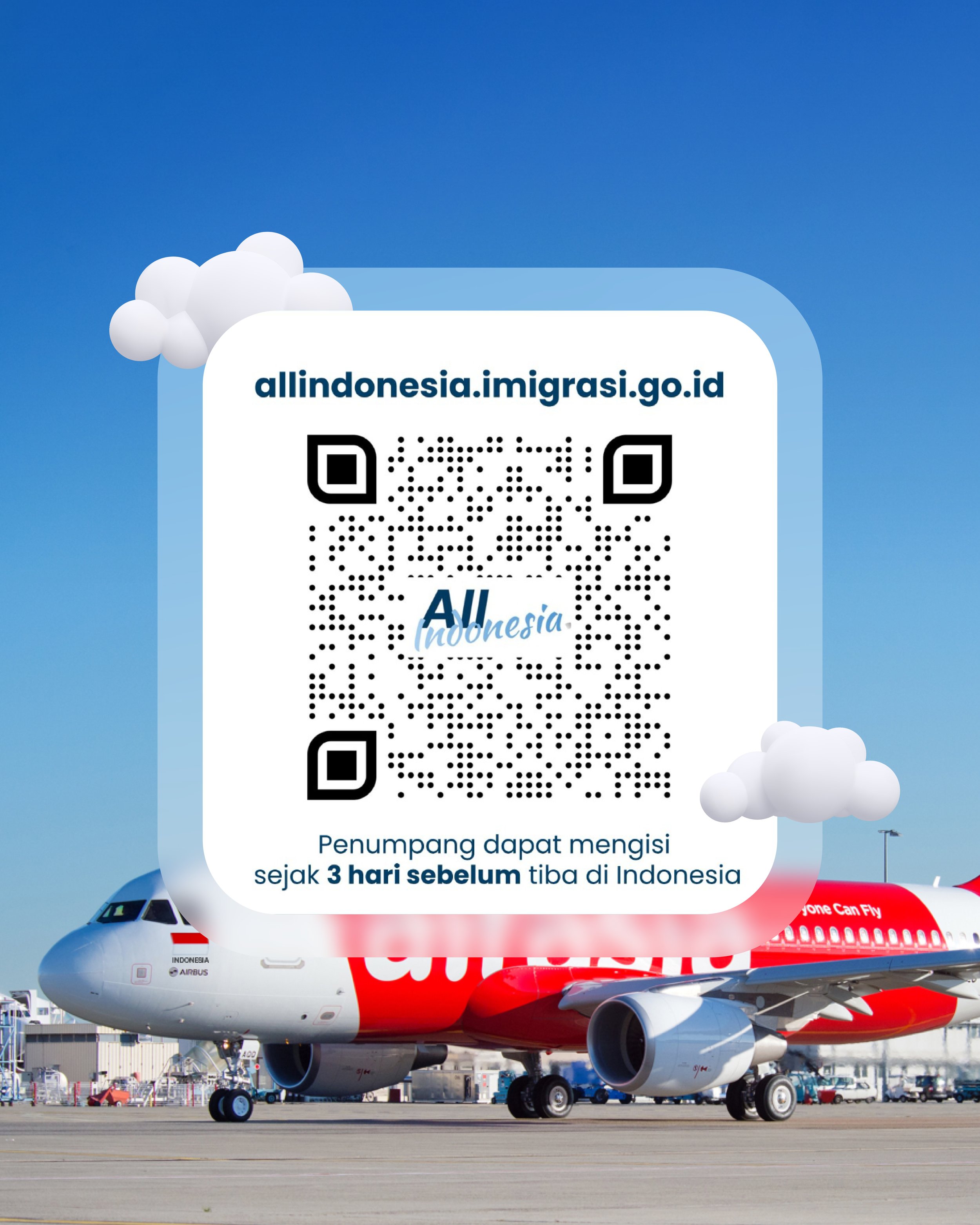 AirAsia saran para tetamu untuk melengkapkan borang ketibaan “All Indonesia” sebelum tiba di Indonesia bermula 1 September 2025