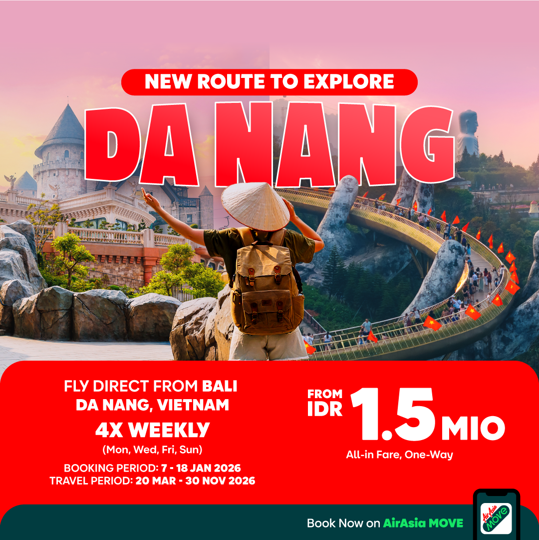 Indonesia AirAsia Launches Direct Bali–Da Nang Route, Strengthening Regional Tourism Connectivity in Southeast Asia