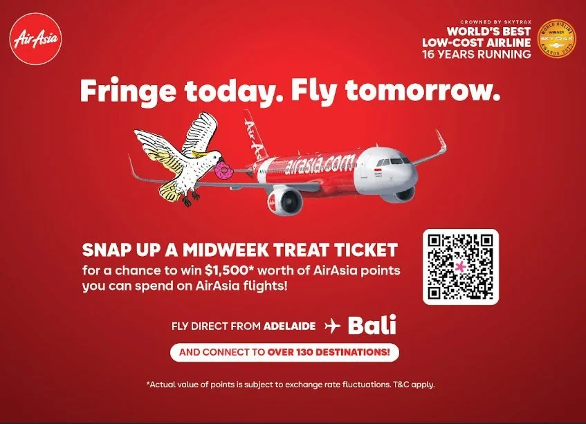 It’s a win-win with AirAsia and Adelaide Fringe Festival’s Midweek Treat