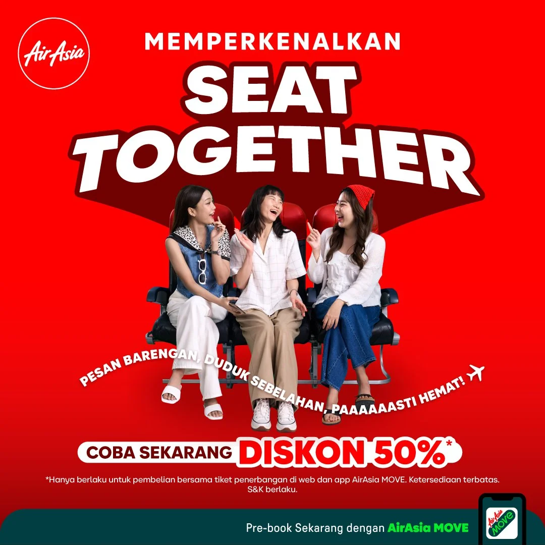 Indonesia AirAsia Luncurkan Produk “Seat Together”, Solusi Hemat untuk Duduk Berdampingan hingga 50%