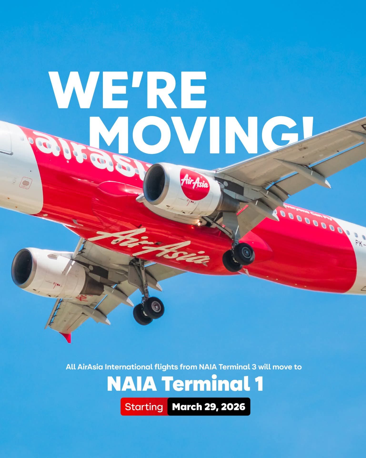 AirAsia Philippines is all set for its International Operations transfer to NAIA T1 in time for the Holy Week travel peak