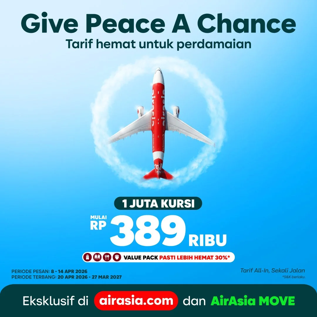 AirAsia Hadirkan Promo “Give Peace A Chance”,  Ajak Penumpang Rehat Sejenak