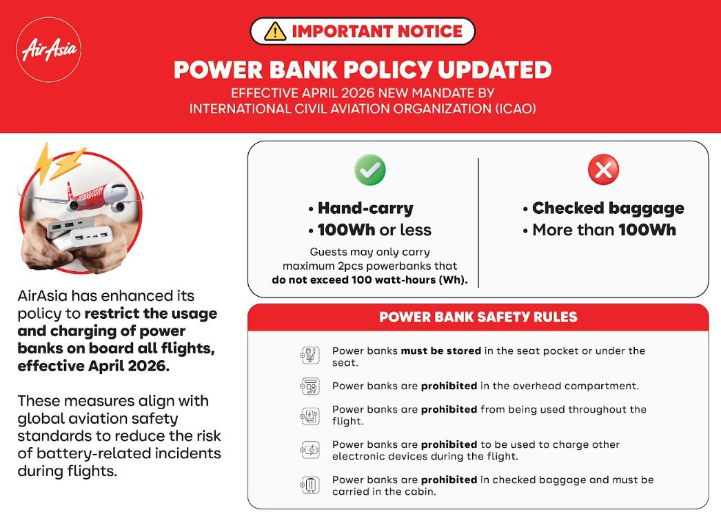  AirAsia Philippines Updates Guidelines on Portable Electronic Devices and Power Banks